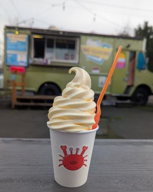 Pineapple Soft Serve at No Clucks in Portland