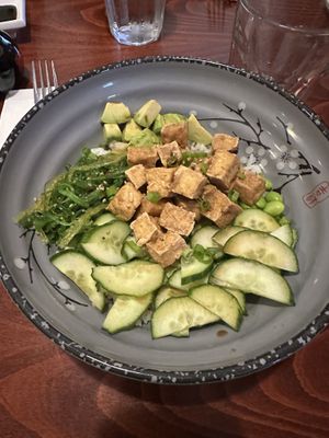 Tofu poke bowl  at Sabai Sabai in Middlebury
