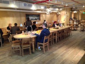 table service - seat yourself at Le Pain Quotidien- 17th St in Washington