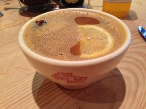 organic apple cider at Le Pain Quotidien- 17th St in Washington