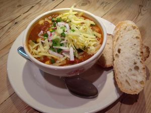 organic 3-bean chili (vegan) at Le Pain Quotidien- 17th St in Washington