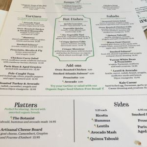 menu at Le Pain Quotidien - F St in Washington