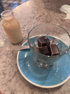 “Iced latte” with oat milk  at Megan's in Welwyn Garden City