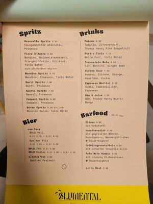 Menü at Blumental in Berlin