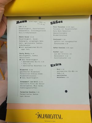 Menü at Blumental in Berlin