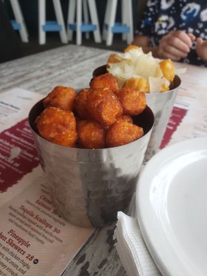 Sweet tots (truffle tots in the back are not vegan!) at Dock House in Chester