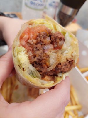 skg vegan (tortilla with soy gyro) at Holybox SKG in Thessaloniki