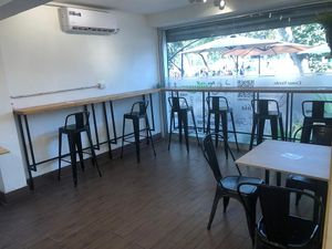 inside seating with air con at Para Veganos in Santiago