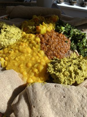 vegetarian plate  at Desta in Oakland