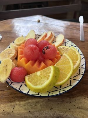 Fruit bowl  at Cafe-Bazar OM - temporarily closed in Monteverde
