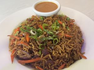 The BEST veg fried rice!!!  at Spicy MoMo House in Lutwyche