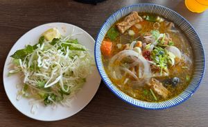 lemongrass soup & toppings   at Da Nang Corner in San Diego