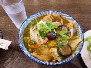 lemon grass noodle soup with un-fried tofu at Da Nang Corner in San Diego