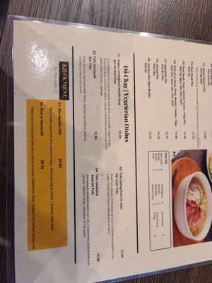 menu at Da Nang Corner in San Diego