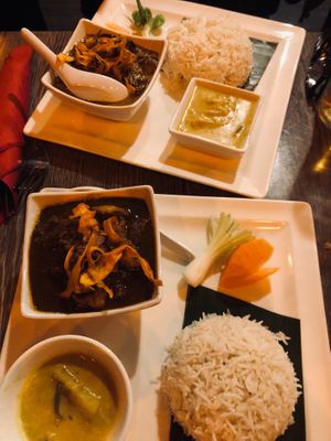 Main course curries  at Little Lanka in Stockport