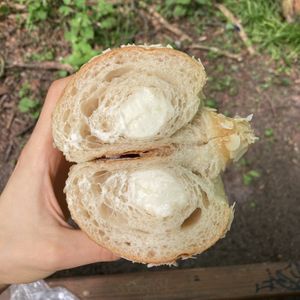 Cross section of vanilla croissant  at Veganer Göing - Jakobistr in Hannover