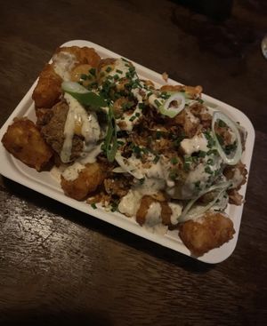 Tots with popcorn tofu.   at LD's Kitchen - The Black Heart in North West London