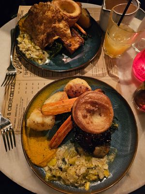 Roast Mocken Breast and Roast Pork Tofu Belly & Crackling. at LD's Kitchen - The Black Heart in North West London
