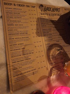 Menu at LD's Kitchen - The Black Heart in North West London