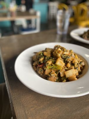 Vegan Potato Lasagnaa  at Chez Olga in Grand Rapids