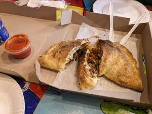 Vegan Meat the Mets calzone at Two Boots Pizza - UES in New York City