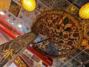 The ceiling is awesome! at Two Boots Pizza - UES in New York City