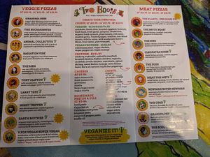 Menu at Two Boots Pizza - UES in New York City