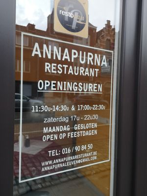 Opening hours at Annapurna in Leuven