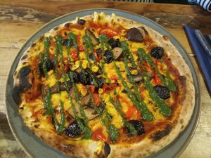 The Green Splat pizza at Salty Bay Co. Pizza Kitchen in St Austell