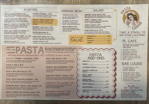 Menu  at Pasta Louise in Brooklyn