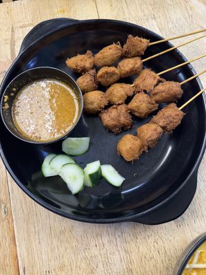 Vegan Satay Sticks and Sauce  at Seva Cafe in Central Singapore