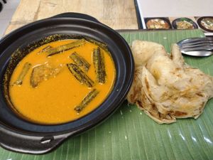 Fish curry with prata $8.90 at Seva Cafe in Central Singapore