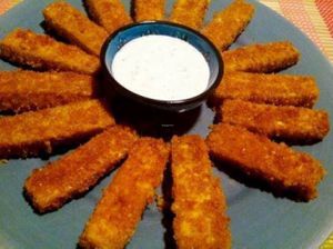 Mock Tofu Fish Sticks at Govinda's Garden Cafe in Denver