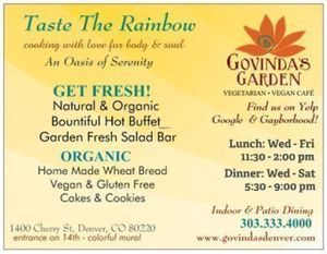 promocard at Govinda's Garden Cafe in Denver