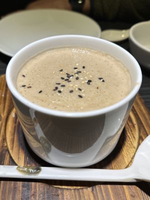 Walnut soup - really comforting, enjoyed this!   at VegeDelight 波羅蜜養生素食 in Toronto