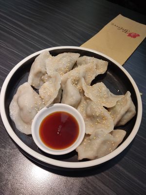 Mushroom and bok-choy dumplings at VegeDelight 波羅蜜養生素食 in Toronto