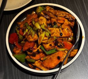 braised tofu in chili bean sauce   at VegeDelight 波羅蜜養生素食 in Toronto