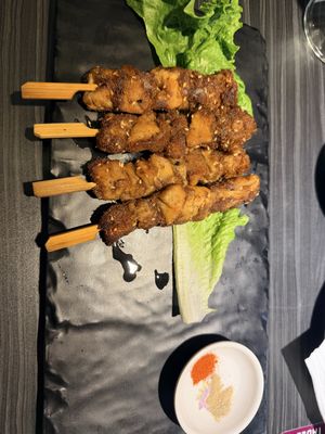 BBQ Lion's Mane skewers  at VegeDelight 波羅蜜養生素食 in Toronto
