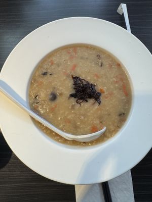 Mixed Veggies and Mushroom Congee - Vegan  at VegeDelight 波羅蜜養生素食 in Toronto