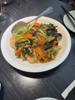 Sizzling Crispy Rice with stir fried veggies - Vegan  at VegeDelight 波羅蜜養生素食 in Toronto