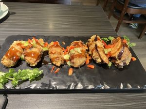 Pan fried Three treasures  at VegeDelight 波羅蜜養生素食 in Toronto
