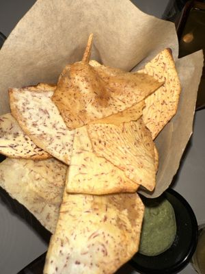 Taro chips   at La Mar Cebichería Peruana in San Francisco