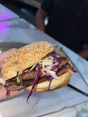 papis main chick w beef instead   at Papi Smash Burger in Orlando