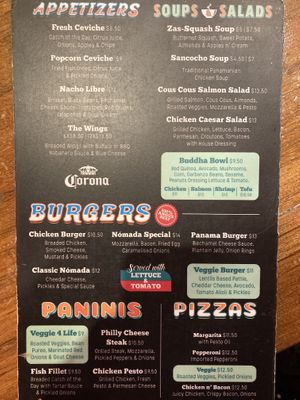 Menu  at Nomada Eatery in Panama City