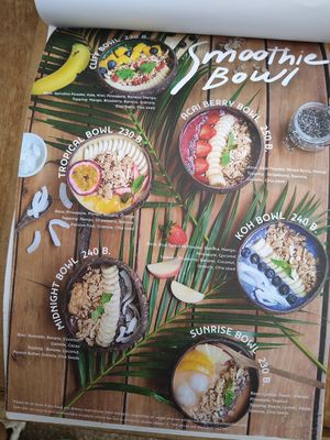 Their menu selection at Tan Tribe cafe in Ao Nang