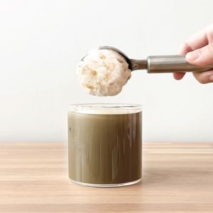 Oat milk hojicha latte luxe at GOOD CHĀ in Bangkok