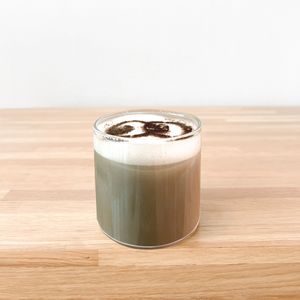 Oat milk hojicha latte at GOOD CHĀ in Bangkok