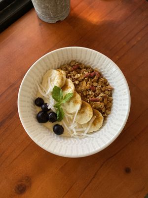 Tofu smoothie bowl  at Verde Cafe in Seminyak