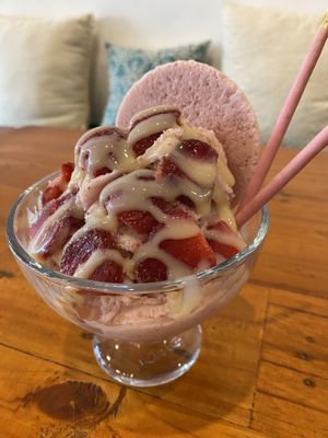 Strawberry shaving Ice  at Verde Cafe in Seminyak