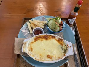 Macaroni gratin  at Verde Cafe in Seminyak